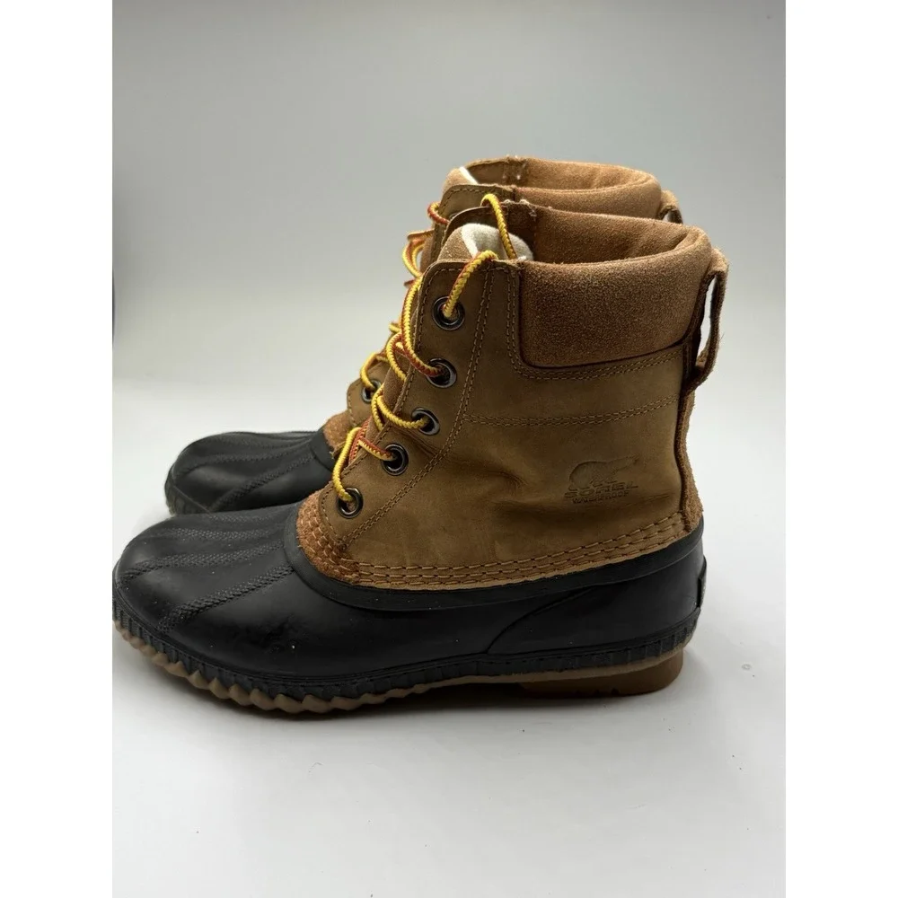 Sorel Cheyanne II Men Boot 6 Black Brown Leather Waterproof Snow Boot NY1891-286